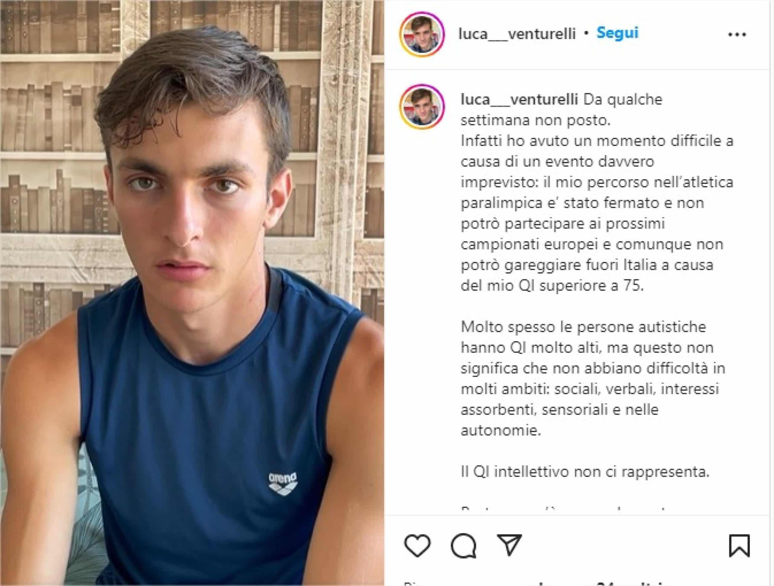 Troppo poco autistico per le Paralimpiadi Luca Venturelli è stato