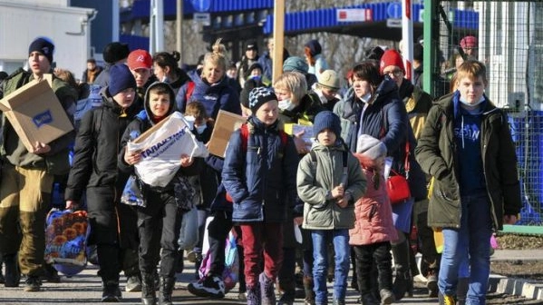 Evacuation of women and children from Donetsk People's Republic to the Rostov region of Russia