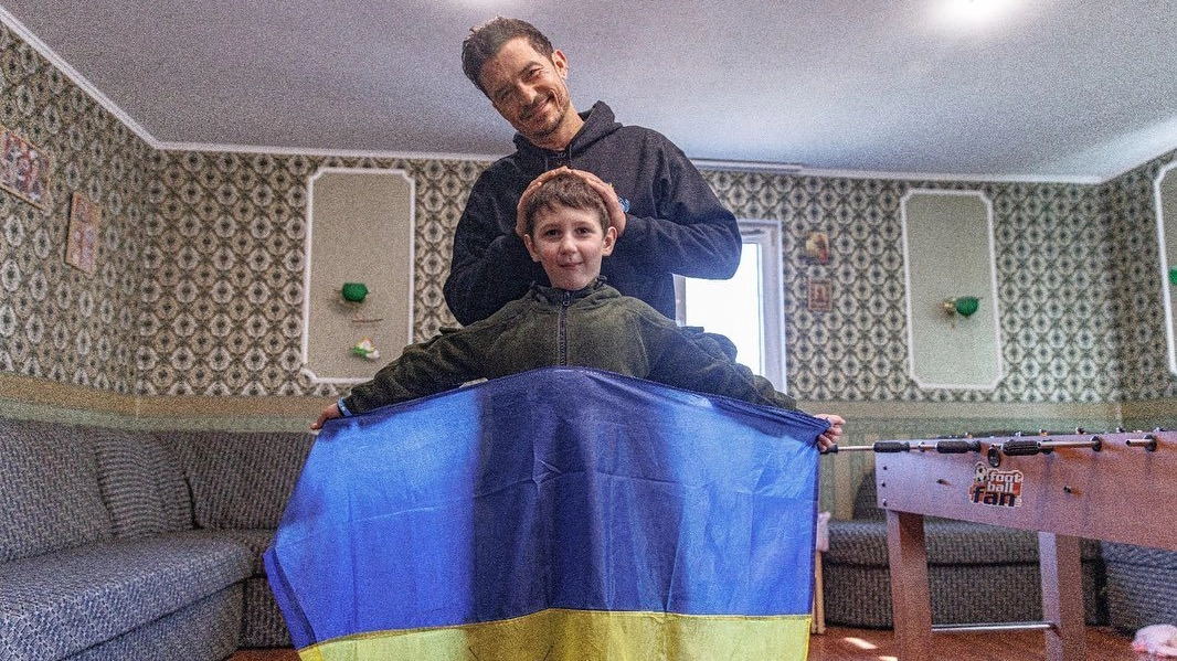 Orlando Bloom in Ucraina per l'Unicef (Instagram)
