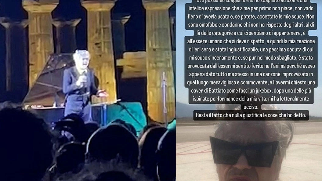 Il leader dei Bluvertigo ha insultato il pubblico durante il suo concerto-lezione ‘Segnali di vita e di arte’ dedicato a Battiato. Dalla platea qualcuno gli aveva urlato ’sei fuori tema’
