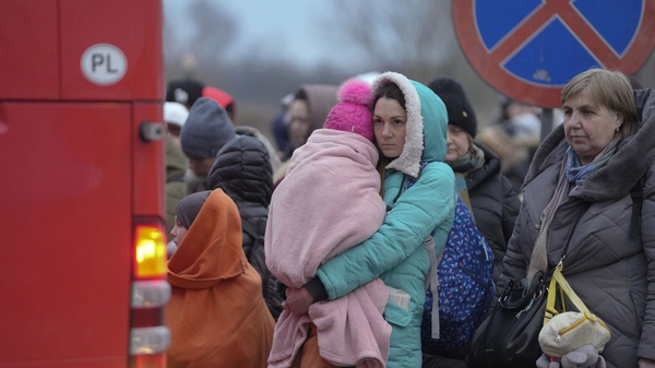 Profughi in fuga dall'Ucraina