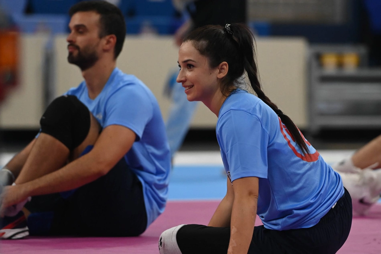 Elisa Spediacci sul campo di sitting volley (Ph. Augusto Bizzi)