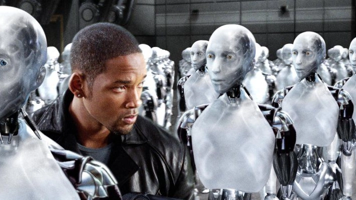 Un'immagine del film "Io, Robot" con Will Smith