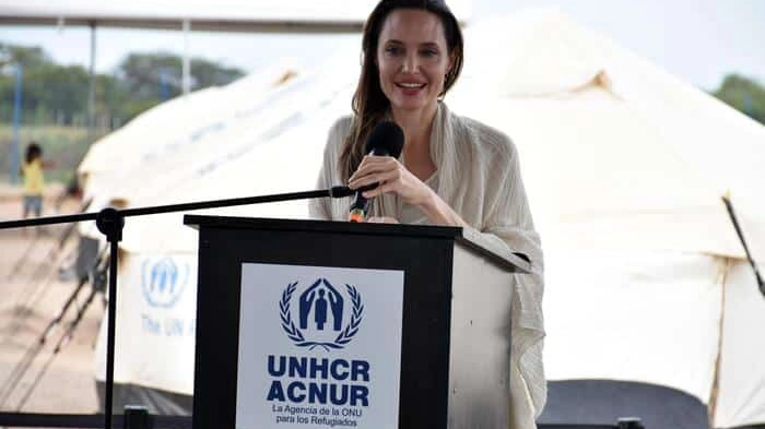 Special Envoy Angelina Jolie speaks on migrants in Colombia