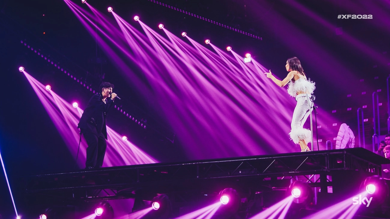 Linda Riverditi durante la finale di X Factor 2022 (Sky)