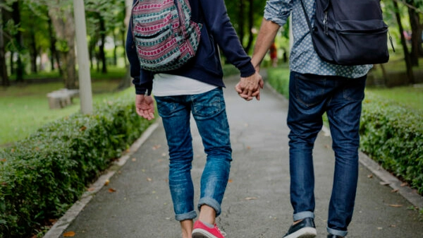 Gay Couple Love Outdoors Concept