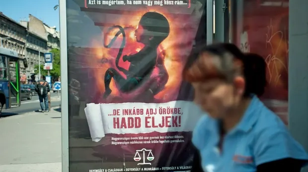 cartello anti-aborto ungheria AFP