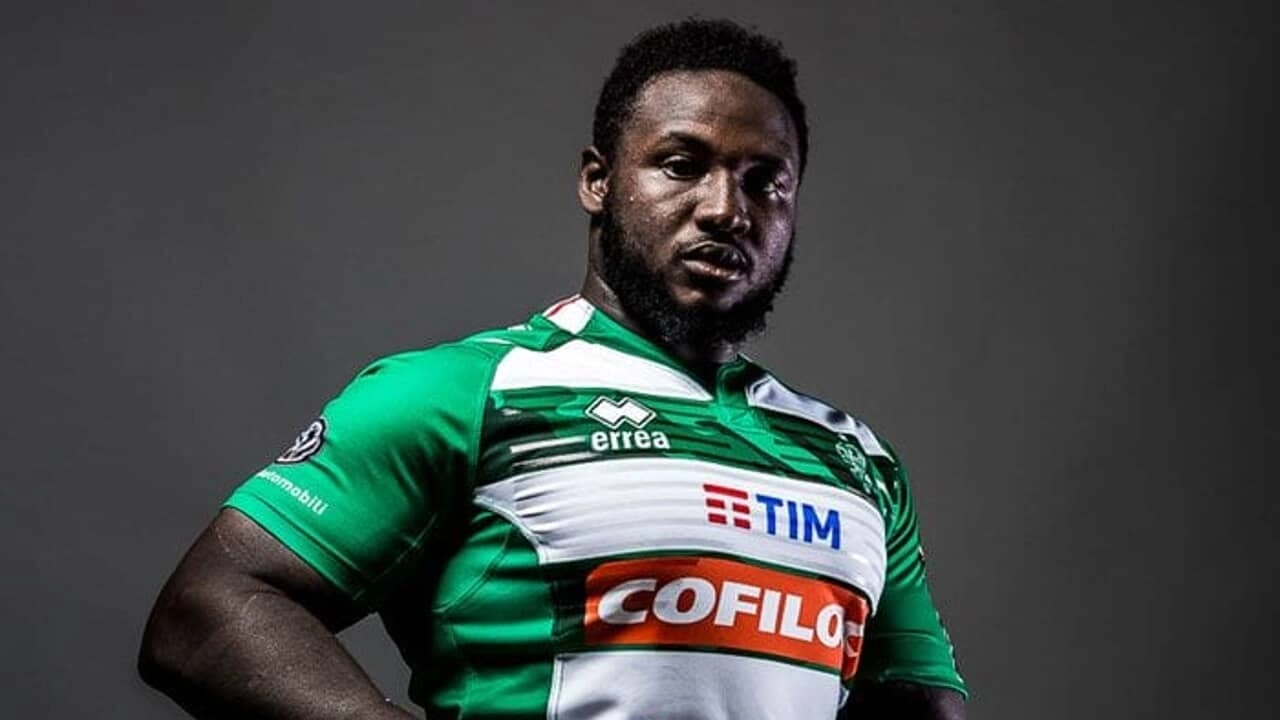 Cherif Traoré con la maglia della Benetton Rugby Treviso