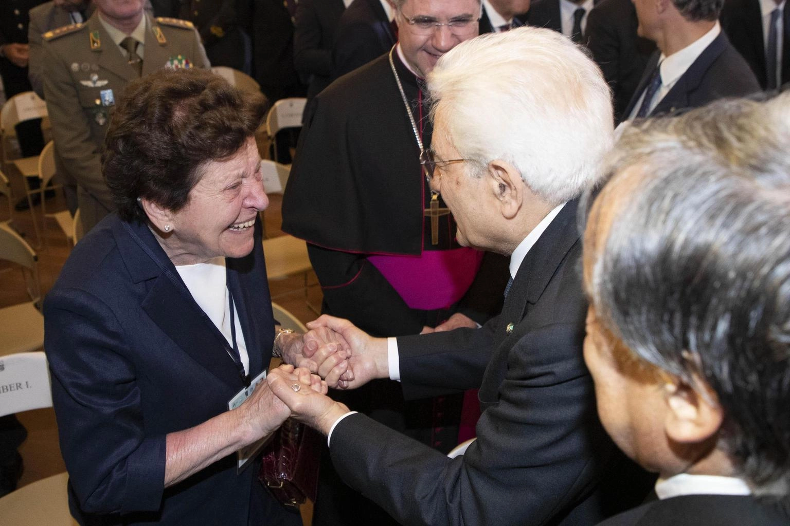Irene Camber con il presidente della Repubblica Mattarella