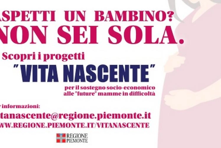 Il progetto "Vita nascente" della Regione Piemonte