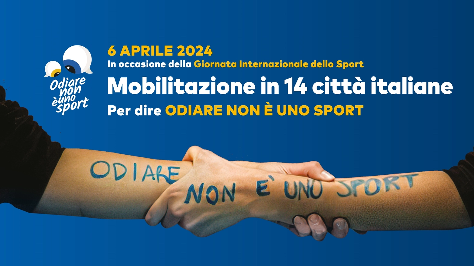Odiare non è uno sport: con questo slogan il 6 aprile si terrà un flash mob in tutta Italia