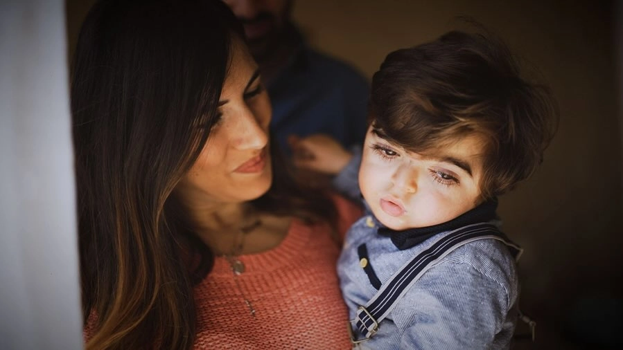 Manuela Mallamaci con il figlio Mario, affetto da Sindrome di Chops