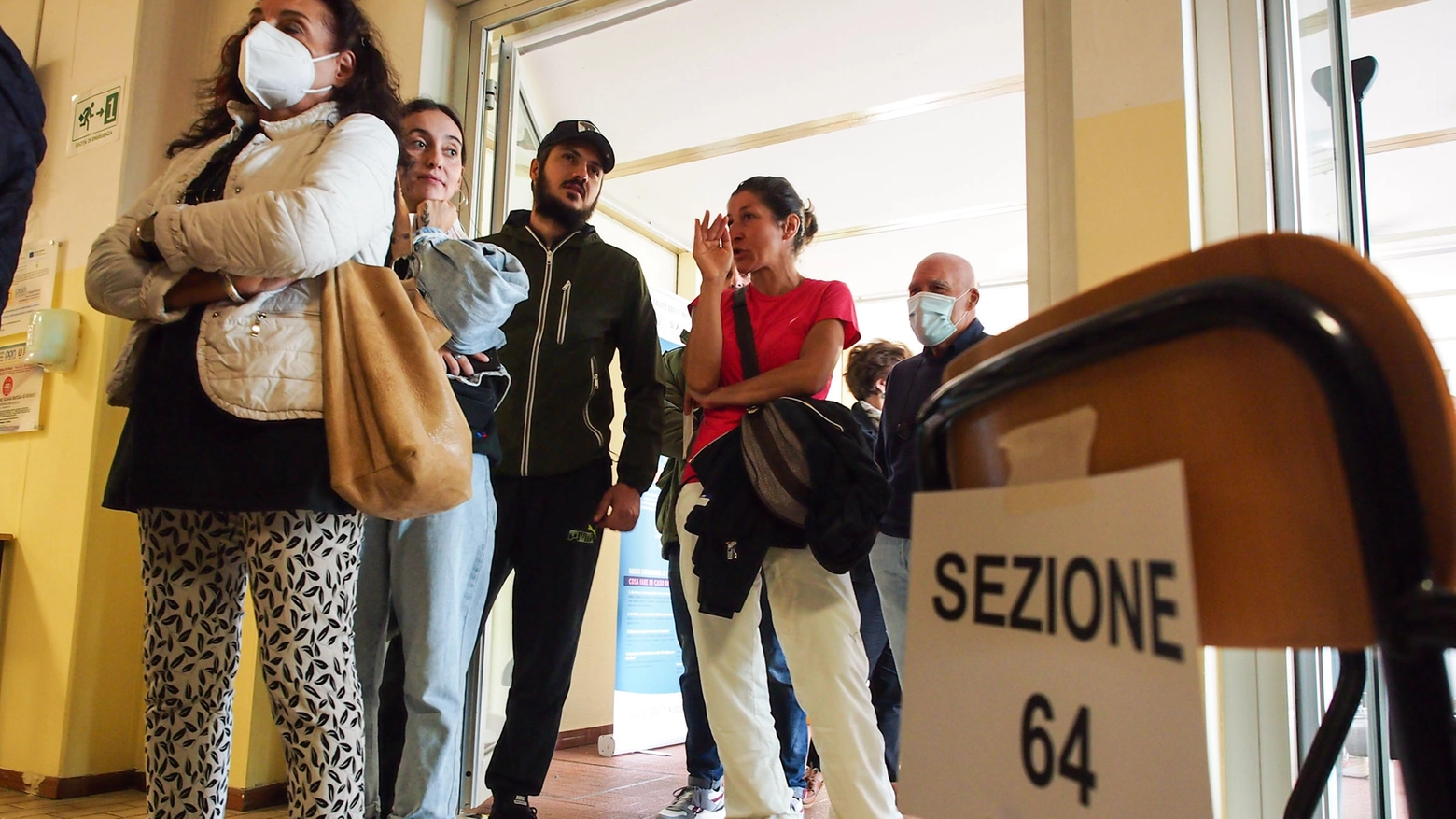 25-09-2022 Rimini - Elezioni politiche votazioni camera e senato della repubblica - le lunghe attese file fila per ingresso al voto 
- photo PETRANGELI