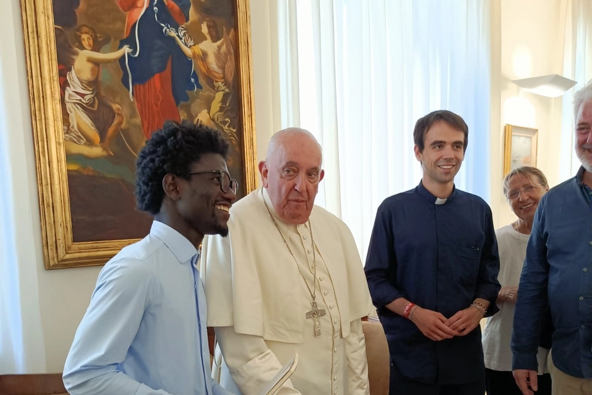 Ibrahima Lo ricevuto da Papa Francesco