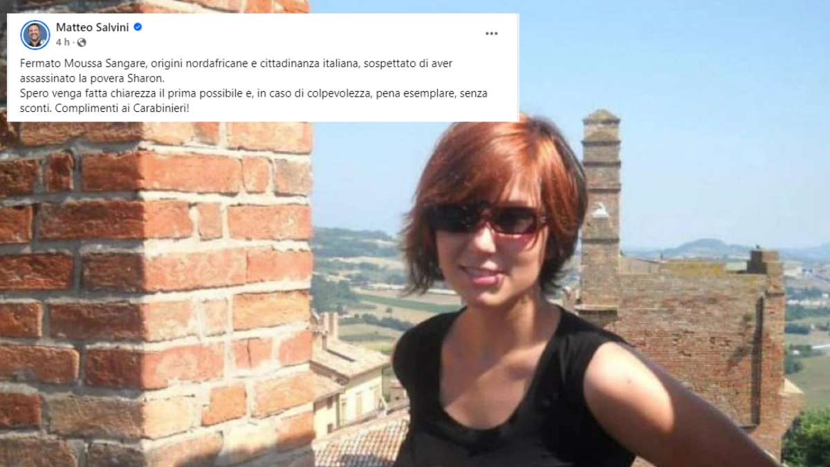 Sharon Verzeni, uccisa un mese fa a Terno d’Isola, in alto il post di Matteo Salvini