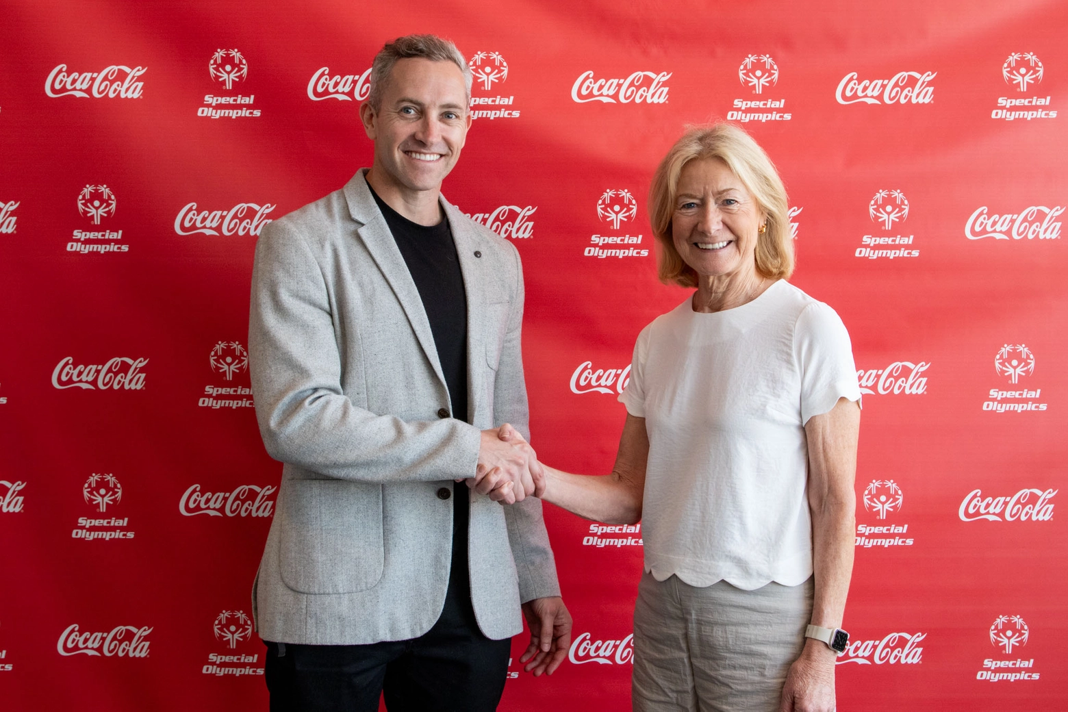 Brad Ross, VP Global Sports & Entertainment Marketing and Partnerships di The Coca-Cola Company, e Mary Davis, CEO di Special Olympics