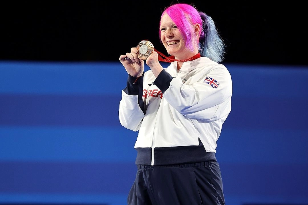 Jodie Grinham con la medagla di bronzo vinta nell'individuale a Parigi 2024 (instagram)