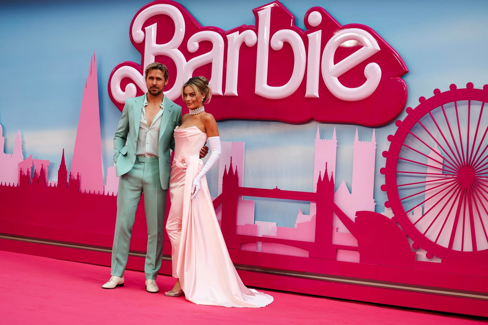Ryan Gosling e Margot Robbie alla premiere europea di 'Barbie'