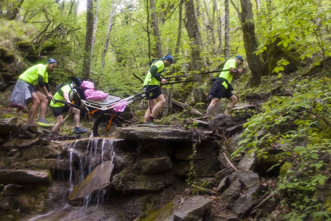 La joelette sperimentata nell'Ultra Trail Mugello