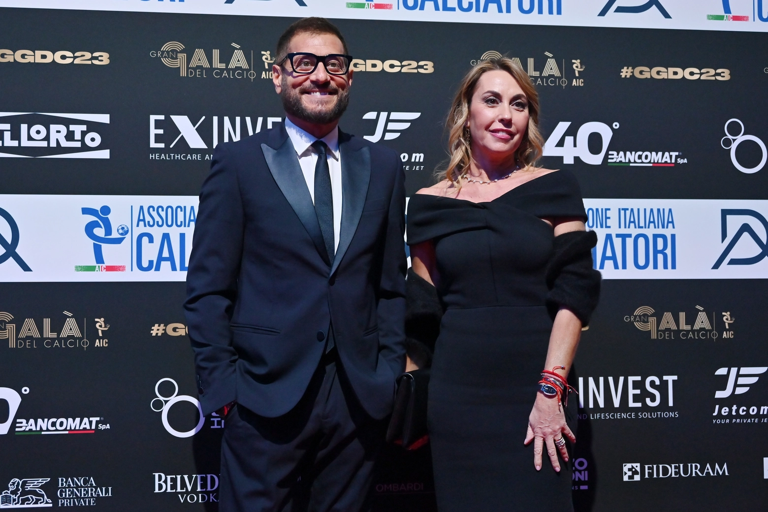 Enrico Papi con la moglie Raffaella Schifino al TVRG Gala Calcio 2023