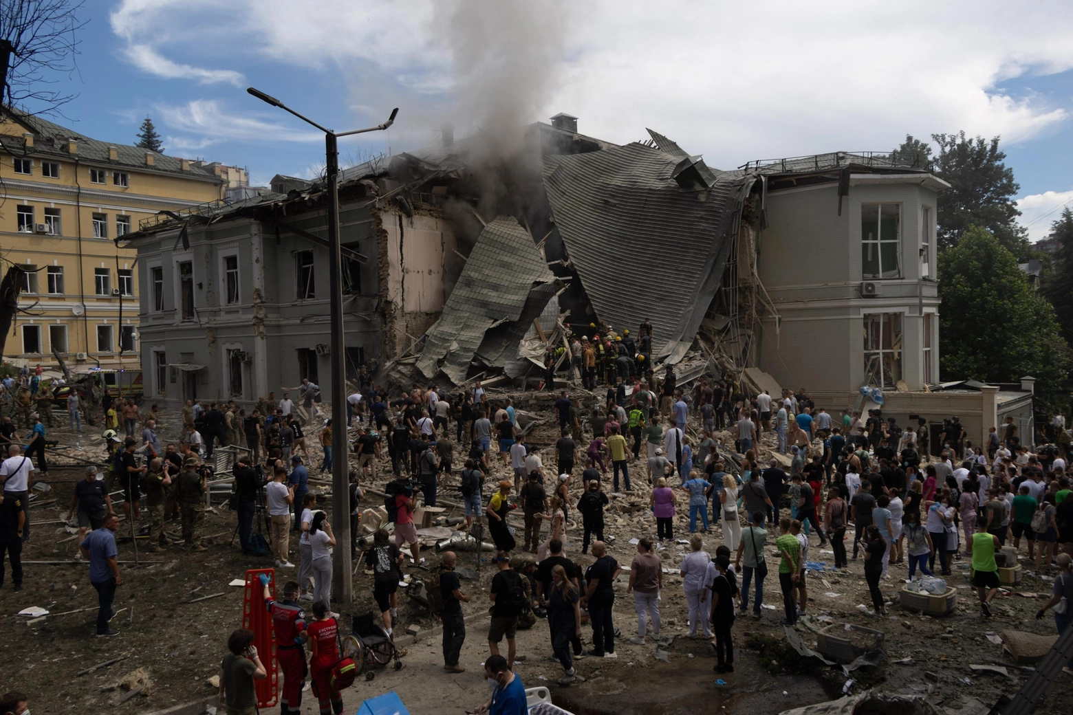 L'attacco all'ospedale pediatrico a Kiev (Unicef)