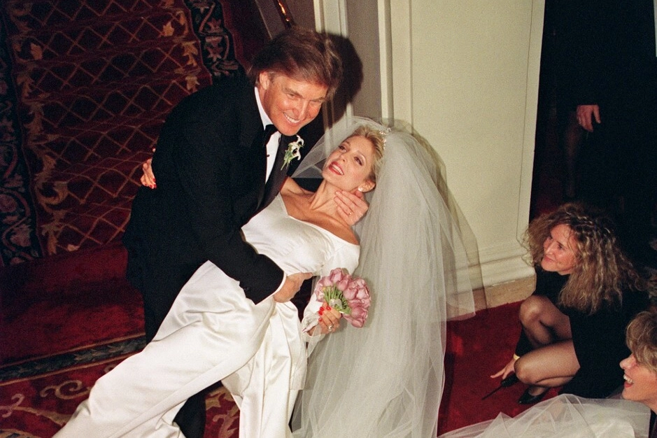 Donald Trump e Marla Maples il giorno del loro matrimonio nel 1993