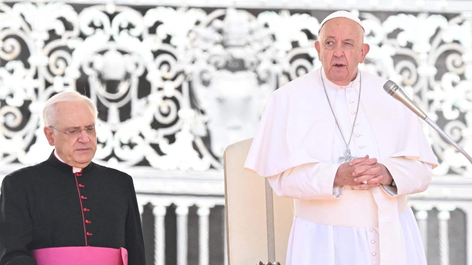 Papa Francesco durante l'udienza generale