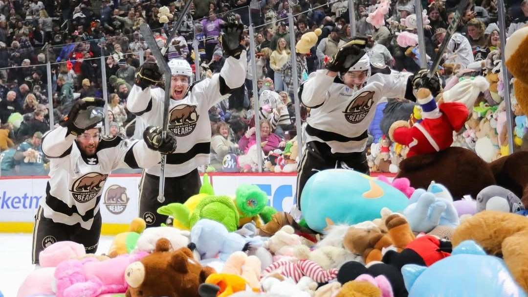 “Teddy Bear Toss” da record: come funziona l’evento di solidarietà sul ghiaccio