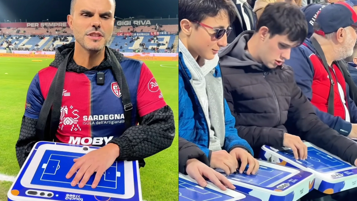 Il dispositivo “Touch2See“ permette alle persone cieche o ipovedenti di godersi una partita di calcio attraverso una nuova esperienza immersiva allo stadio. Il testimonial Cassioli: “L'inclusione è anche fantasia“