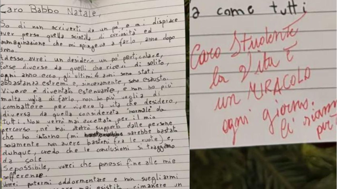 La richiesta di aiuto del giovane, nella lettera appesa all’albero allestito nell’atrio dell’ateneo pugliese, è stata colta da una docente che l’ha condivisa sui social dove la madre del ragazzo ha riconosciuto la grafia del figlio