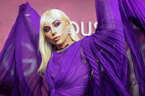 epa09573043 US singer-songwriter Lady Gaga attends the UK premiere of the film 'House of Gucci' at the Odeon Leicester Square in London, Britain, 09 November 2021. The movie will be released in UK cinemas on 26 November 2021.  EPA/VICKIE FLORES