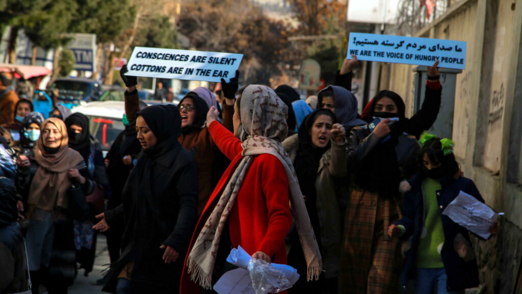 Women protest in Kabul
