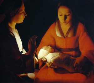 Il neonato di George de la Tour quadri maternità