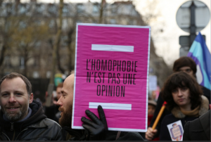 Un manifesto dell'associaizone Sos Homophobie