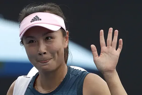 La tennista Peng Shuai dopo una gara nel gennaio del 2019 (AP Photo)