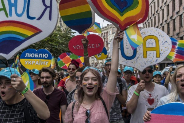 Una manifestazione LGBTQ in Ucraina prima dell'inizio dell'invasione russa lo scorso 24 febbraio
