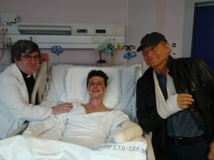 Tommaso Nistri in ospedale con Terence Hill