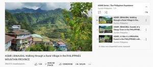  i video ASMR sono accessibili attraverso la pagina ufficiale del Dipartimento del Turismo delle Filippine di YouTube
