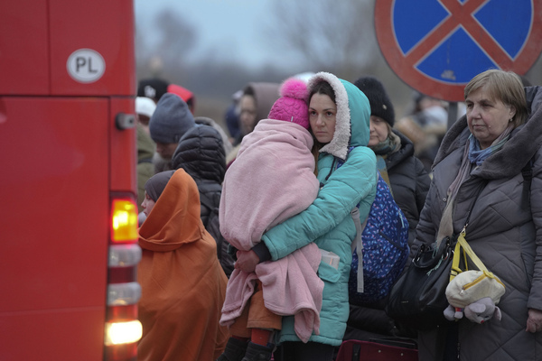 Profughi in fuga dall'Ucraina