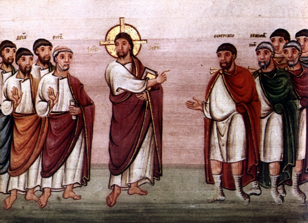  Cristo e il centurione di Cafarnao, miniatura dal Codex Egberti