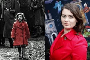 Oliwia Dabrowska, la bambina con il cappoto rosso nel film ’Schindler’s list’ diretto da Steven Spielberg nel 1993