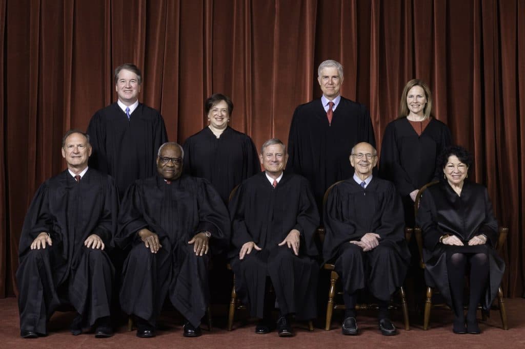 I giudici della corte suprema usa nel 2020