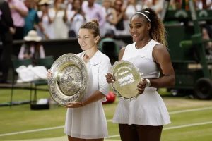 Simona Halep e Serena Williams a Wimbledon nel 2019