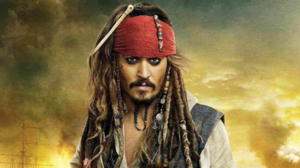 Johnny Depp nei panni del capitano Jack Sparrow in "Pirati dei Caraibi"