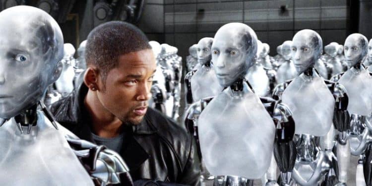 Un'immagine del film "Io, Robot" con Will Smith