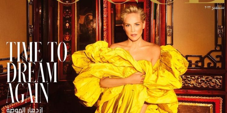 L'attrice Sharon Stone su "Vogue Arabia" (Instagram)