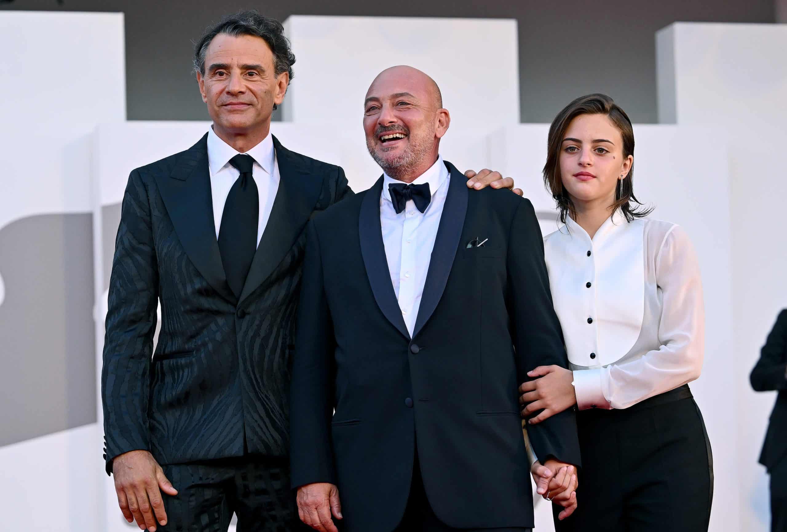L'attore Vincenzo Amato, il regista Emanuele Crialese e l'attrice Luana Giuliani (Ansa)
