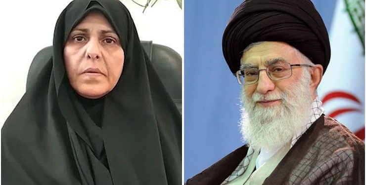 Farideh Moradkhani e la guida suprema iraniana Ayatollah Khomenei