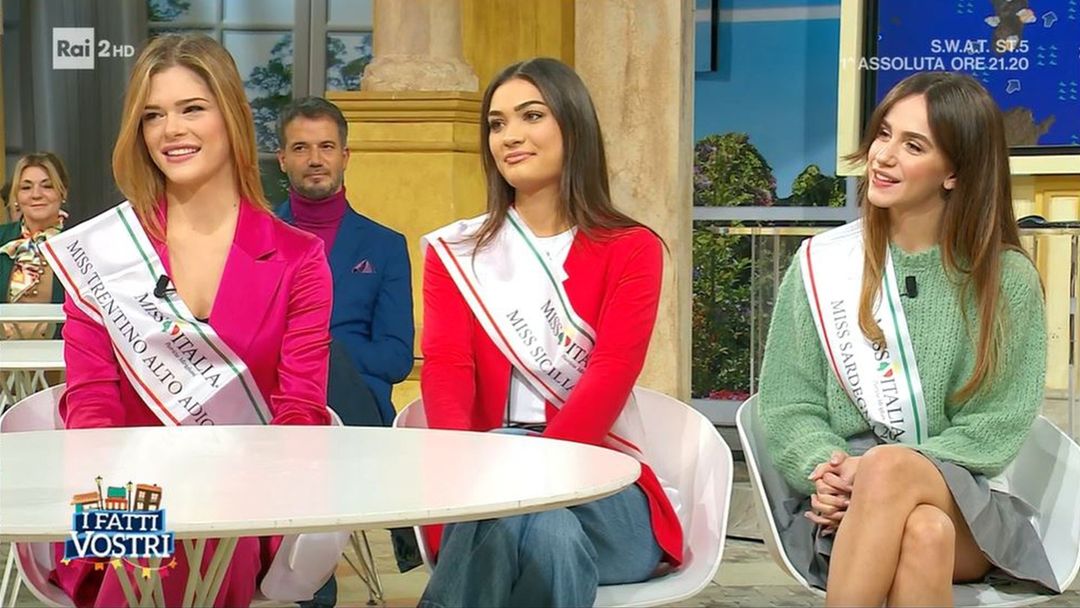 Da sinistra: Miss Trentino Alto Adige Eleonora Lepore, Miss Sicilia Anita Lucenti e Miss Sardegna Carolina Vinci (Instagram)