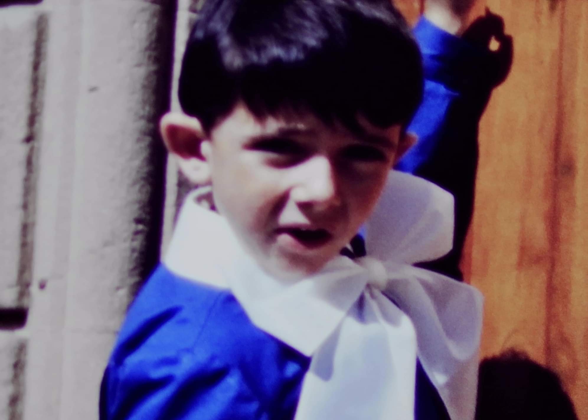 Francesco come appariva il primo giorno di scuola, a Firenze nel 1965